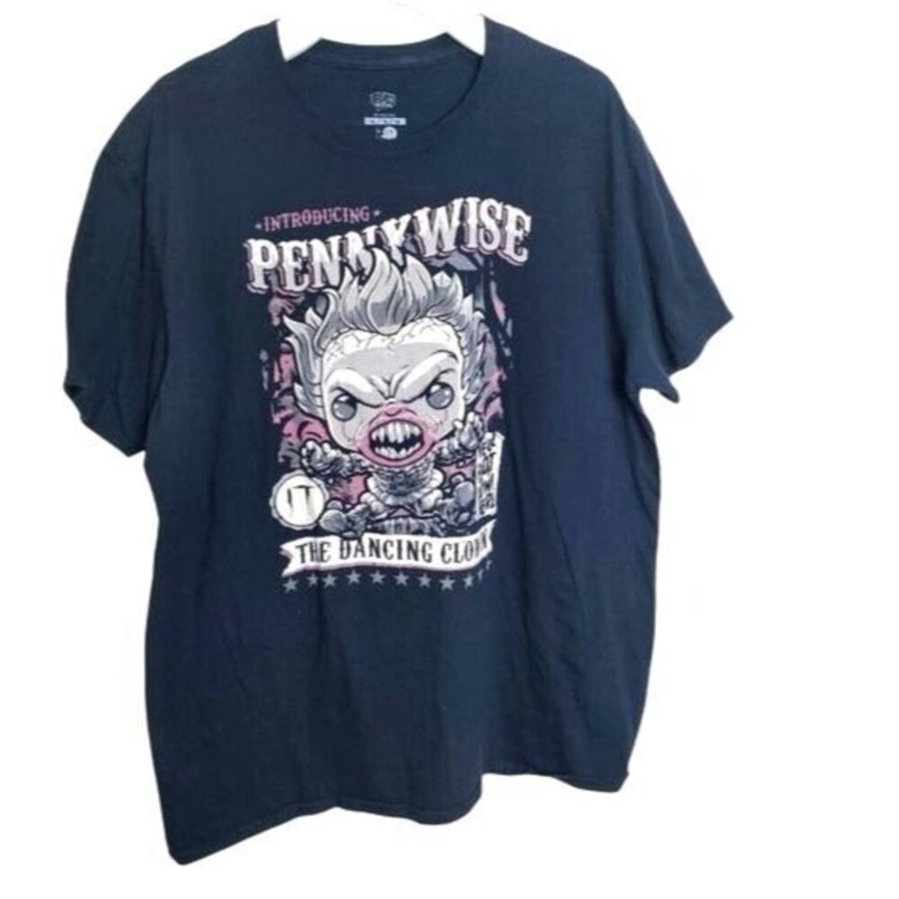 Funko Pop Mens Horror Movie Pennywise IT Movie Graphic Tee XL Black Short Sleeve